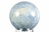 Polished Blue Calcite Sphere - Madagascar #239106-1